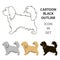 Pekingese vector icon in cartoon style for web