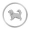 Pekingese vector icon in monochrome style for web