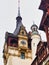 Peles Castle Clock Tower on a Rainy Day, Romania