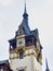 Peles Castle Clock Tower on a Rainy Day, Romania