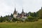 Peles Castle, residence of King Charles I in Sinaia, Romania. Autumn landscape of royal palace