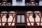 Peles castle, Sinaia, Romania. Inner courtyard walls