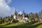 The Peles Castle in Sinaia , Romania , the royal family residence