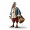 Pelican In Bavarian Costume With Bag Of Goods