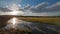 Pelican Creek at sunset in Yellowstone National Park in Wyoming