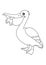 Pelican with fish in its beak coloring page