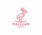 Pelican logo design. Pelican animal line art vector design