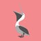 Pelican vector illustration flat style profile