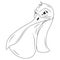 Pelican. Vector illustration of a sketch angry water bird. Large throat pouch