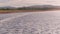 Pelicans flying at Playa Buena Vista Beach at sunset, Costa Rica. Aerial drone v