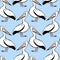 Pelicans seamless pattern