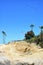 Pelicans soaring above the cliffs at Recreation Point in Laguna Beach, California