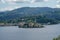 Pella - 07/12/2020: view of San Giulio isle from Alzo di Pella