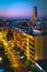 Pelli Tower at night. View from the neighborhood of Triana