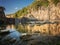 Pellicone lake in the Etruscan archaeological park of Vulci Italy