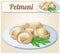 Pelmeni Meat dumplings. Cartoon vector icon