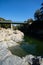 Pelorus Bridge over the River in New Zealand on a sunny day