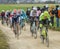 The Peloton on a Dirty Road - Paris-Nice 2016