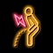 Pelvic Pain neon glow icon illustration