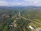 Pemigewasset River aerial view, Plymouth, NH, USA