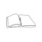 Pen and book continuous one single line drawing minimalist design education theme hand drawn minimalism