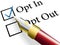 Pen check choose Opt In choice option