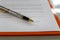 A pen on contract paper preparation for signing a contract