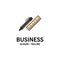 Pen, Desk, Organizer, Pencil, Ruler, Supplies Business Logo Template. Flat Color