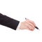 A pen in female hand signature business woman black jacket