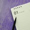 Pen on Fisrt Month To do List on Violet Background