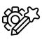 Pen gear icon outline vector. Culture vision