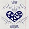 Pen love forever poster with heart