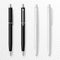 Pen mockup. Realistic pens close up template, presentation stationery supplies pens for corporate identity, office