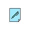 Pen on paper document filled outline icon