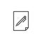 Pen on paper document line icon