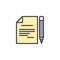Pen and paper filled outline icon