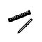 Pen and ruler black glyph icon