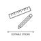 Pen and ruler pixel perfect linear icon