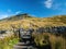 Pen-y-ghent mountain with gate and path