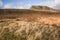 Pen-y-Ghent seen from Pennine Way over moor land in Yorkshire