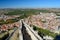 Penafiel Town, view from the top of the cliff, Castle of Penafiel, Valladolid, Spain. Medieval Castle