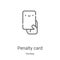 penalty card icon vector from hockey collection. Thin line penalty card outline icon vector illustration. Linear symbol for use on