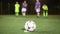 Penalty shot on goal, quick kick by attacking football (soccer) player