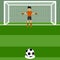 Penalty shot with goalkeeper at soccer