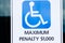 Penalty Wheelchair sign disabled car park