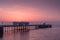 Penarth Pier, on the south Wales coast, near Cardiff, at sunrise.