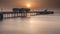 Penarth Pier, on the south Wales coast, near Cardiff, at sunrise.