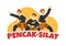 Pencak Silat Sport Illustration with People Pose Martial Artist from Indonesia for Banner or Landing Page in Cartoon Hand Drawn