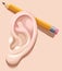 Pencil behind ear