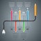 Pencil, bulb - business, education infographic.